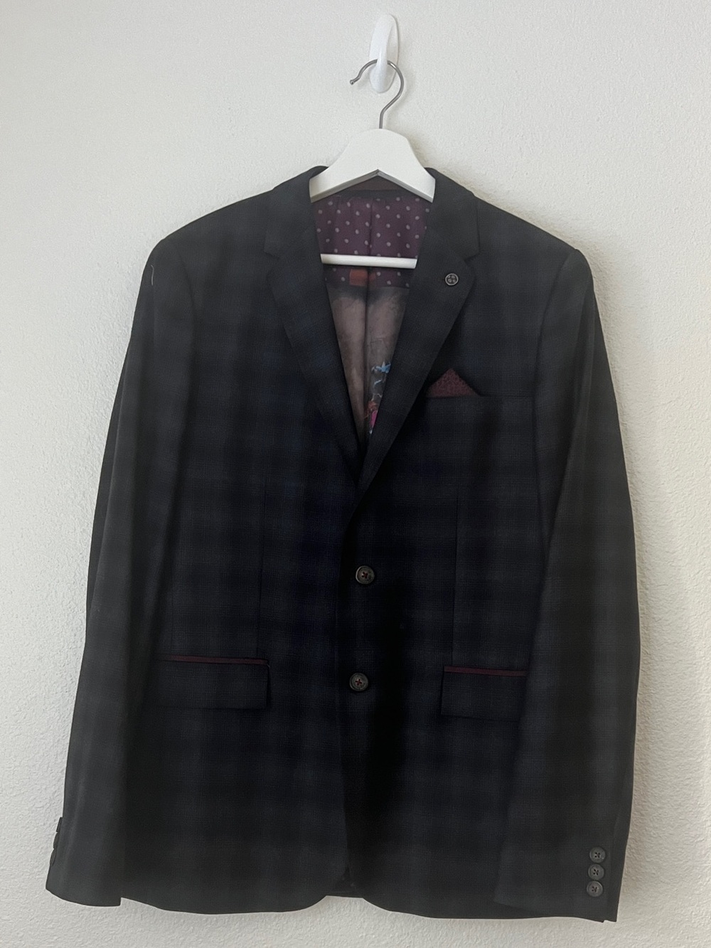 Ted Baker London Yonkers Plaid Wool Blazer Jacket 3 / US 40R Still Life Lining